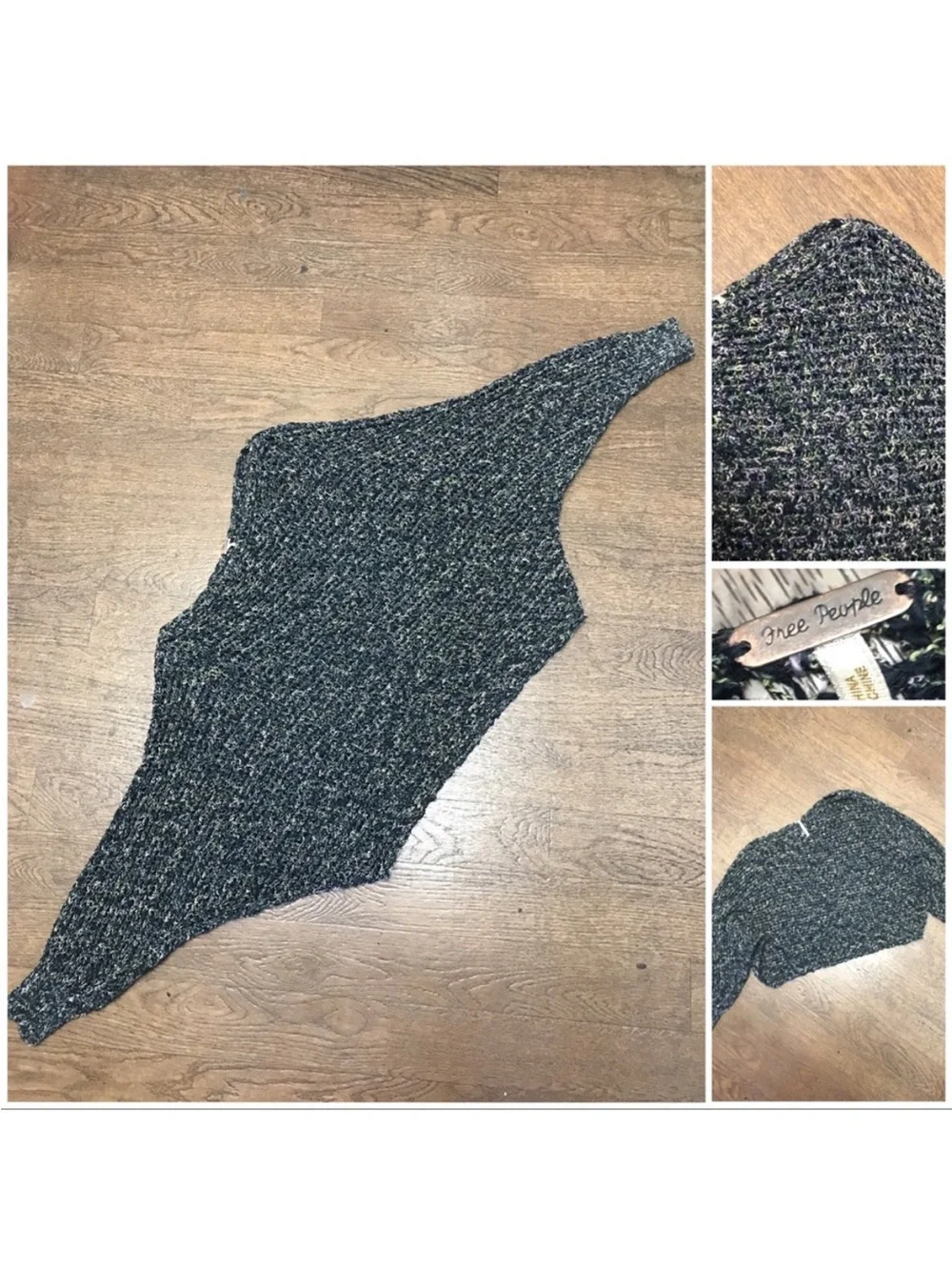 Free People Off-Shoulder Crochet Sweater